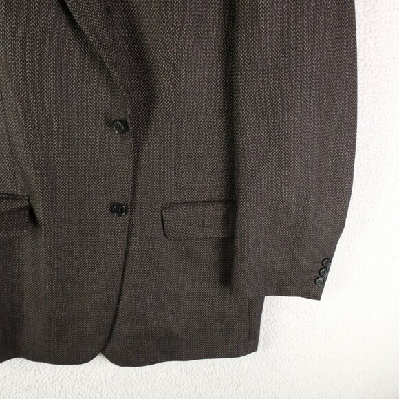 Hardy Amies Blazer Mens 44 Regular Brown Wool Ermenegildo Zegna Fabric Canada - Picture 3 of 15
